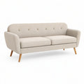 Trepers sofa med knapdetaljer, 180 x 78 x 80 cm, creme