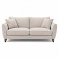 2-personers sofa med løse hynder i beige og mørkebrun, 180 x 90 x 85 cm