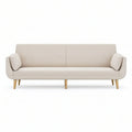 3-personers sofa i cremefarvet polyester, 210 x 86 x 82 cm