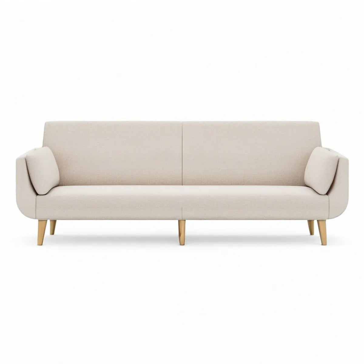 3-personers sofa i cremefarvet polyester, 210 x 86 x 82 cm