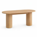 Ovalt spisebord i naturfarvet eg, 180 x 90 x 75 cm