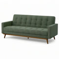 3-personers sofa med knapdetaljer, mørkegrøn/brun, 190 x 83 x 85 cm
